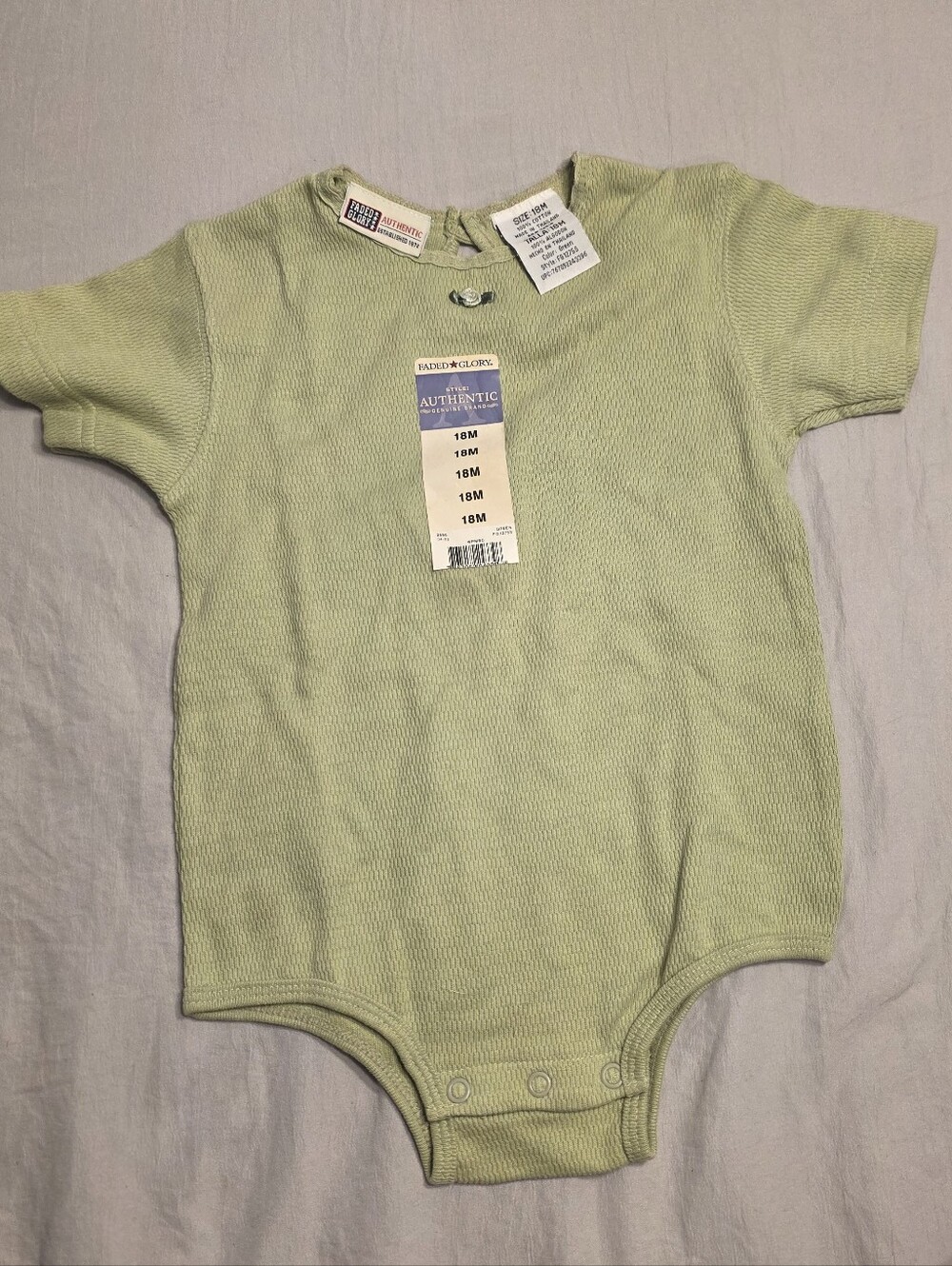 Sage Green Short-Sleeve Onesie - 18M